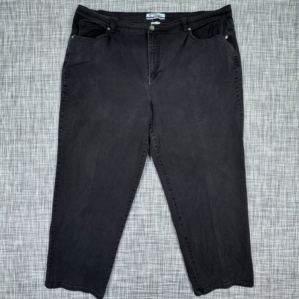 Penmans Women's 24W Black Straight Leg Jeans Comfort Stretch Plus Size Denim